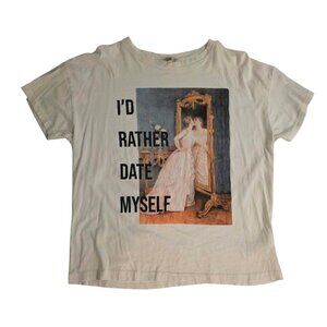 I'd Rather Date Myself T-Shirt Vanity Auguste Toulmouche Art‎ Print Womens Large